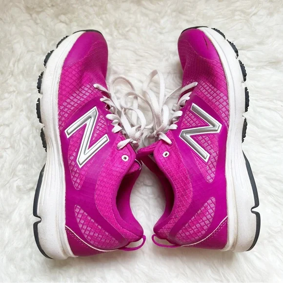 NEW BALANCE WOMEN'S PINK/WHITE COMFORT TRAINING SHOES WX668AA - Picture 4 of 7